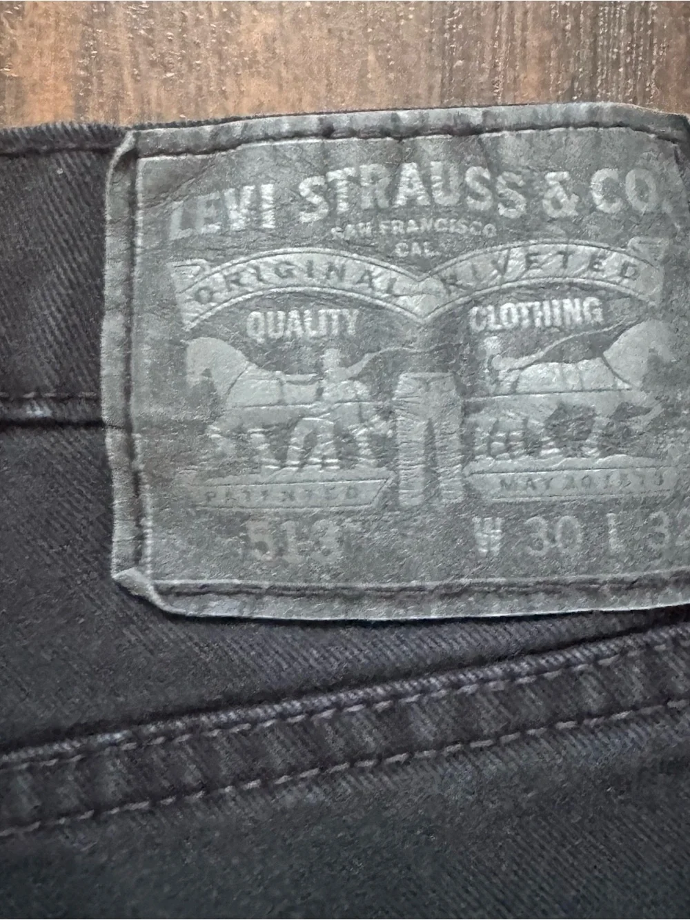 Levi's 513 Black Slim Straight Jeans